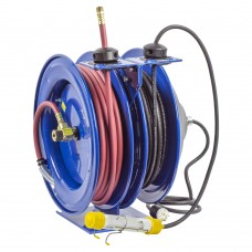 Coxreels C-L350-5016-C Dual Purpose Spring Rewind Reels 3/8inx50ft 300PSI; Fluorescent Tube Light 50ft cord 16 AWG